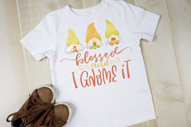 Blessed and I gnome it Sublimation Thanksgiving Sublimation SVG dapiyupi store 