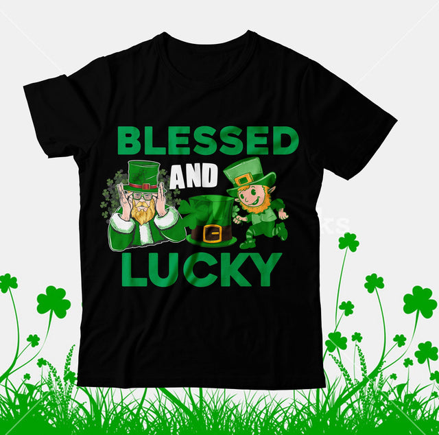 Blessed And Lucky SVG Cut File, Blessed And Lucky Sublimation PNG SVG BlackCatsMedia 