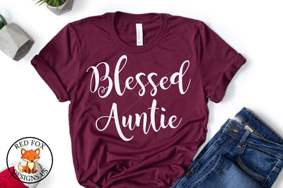 Blessed Auntie Cut File, Sister Design, Svg Png Dxf Cut File SVG RedFoxDesignsUS 