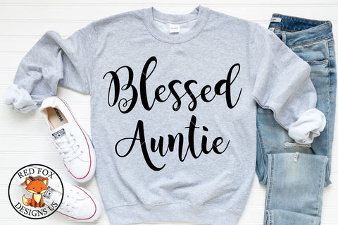 Blessed Auntie Cut File, Sister Design, Svg Png Dxf Cut File SVG RedFoxDesignsUS 