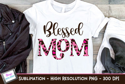 Blessed Best Mom Sublimation Design - Pink animal print Sublimation Stacy's Digital Designs 