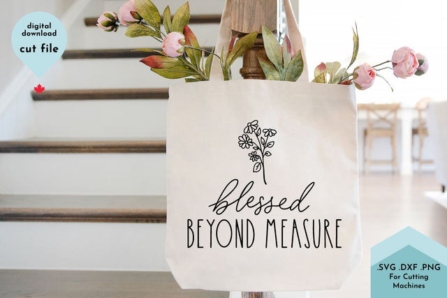 Blessed Beyond Measure Hand Lettered SVG Cut File SVG Lettershapes 