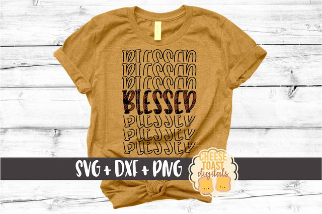 Blessed - Buffalo Plaid Thanksgiving Mirror Word SVG PNG DXF Cut Files SVG Cheese Toast Digitals 