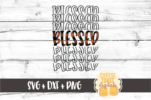 Blessed - Buffalo Plaid Thanksgiving Mirror Word SVG PNG DXF Cut Files SVG Cheese Toast Digitals 
