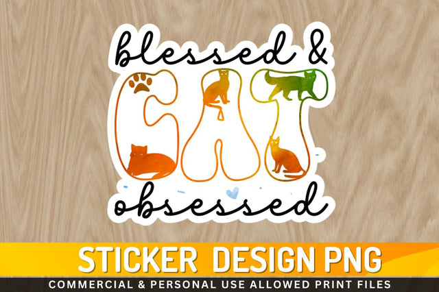 Blessed & cat obsessed Sublimation PNG Sublimation Regulrcrative 