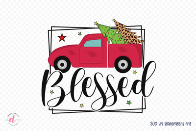 Blessed - Christmas Sublimation Design PNG Sublimation CraftLabSVG 