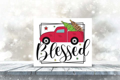 Blessed - Christmas Sublimation Design PNG Sublimation CraftLabSVG 