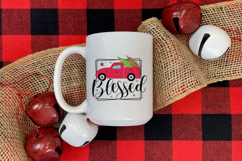 Blessed - Christmas Sublimation Design PNG Sublimation CraftLabSVG 