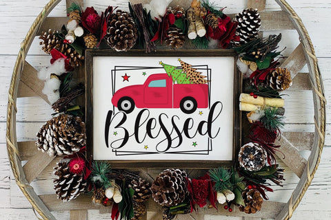Blessed - Christmas Sublimation Design PNG Sublimation CraftLabSVG 