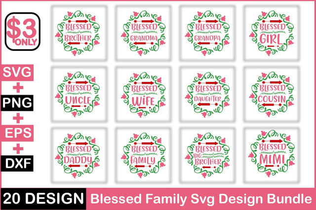 blessed family Svg design bundle SVG Rupkotha 
