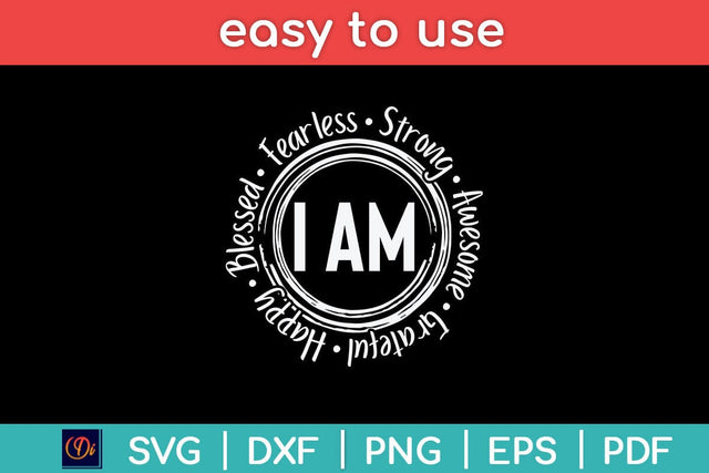 Blessed Fearless Strong Awesome Grateful Happy Svg Cutting File SVG Helal 