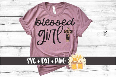 Blessed Girl - Leopard Print Cross - Easter SVG PNG DXF Cut Files SVG Cheese Toast Digitals 