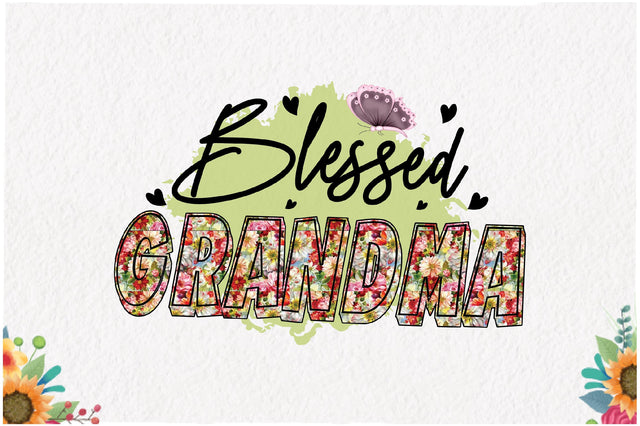 Blessed Grandma, Floral Grandma Sublimation Sublimation Jagonath Roy 