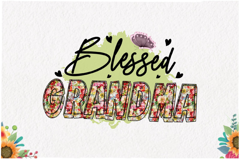 Blessed Grandma, Floral Grandma Sublimation Sublimation Jagonath Roy 
