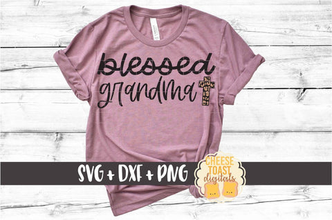 Blessed Grandma - Leopard Print Cross - Easter SVG PNG DXF Cut Files SVG Cheese Toast Digitals 