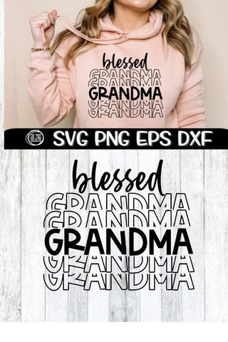 Blessed Grandma - Mirror Stacked SVG File - SVG PNG EPS DXF SVG On the Beach Boutique 