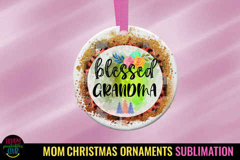 Blessed Grandma Ornament Sublimation I Christmas Ornament Sublimation Happy Printables Club 