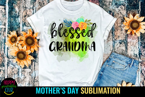 Blessed Grandma Sublimation I Mothers Day Sublimation Sublimation Happy Printables Club 