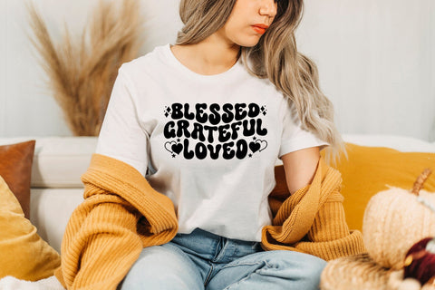 Blessed Grateful Loved - Retro Thanksgiving SVG SVG CraftLabSVG 