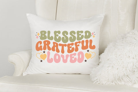 Blessed Grateful Loved - Retro Thanksgiving SVG SVG CraftLabSVG 