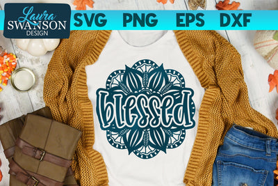 Blessed Mandala SVG SVG Laura Swanson Design 