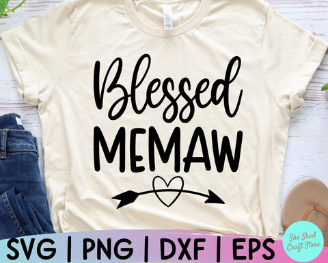 Blessed Memaw Svg, Grandma Svg, Grandmother Svg, Mothers Day Svg, Grandparents Svg SVG She Shed Craft Store 