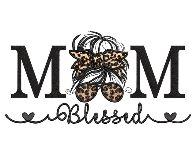 Blessed Mom Applique Embroidery Design, 5 sizes, Instant Download Embroidery/Applique DESIGNS Nino Nadaraia 