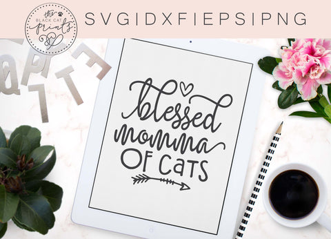 Blessed momma of Cats | Cat lover cut file SVG TheBlackCatPrints 