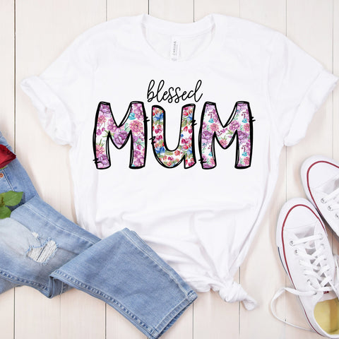 Blessed Mum Sublimation Design Sublimation Coffee and Chaos 