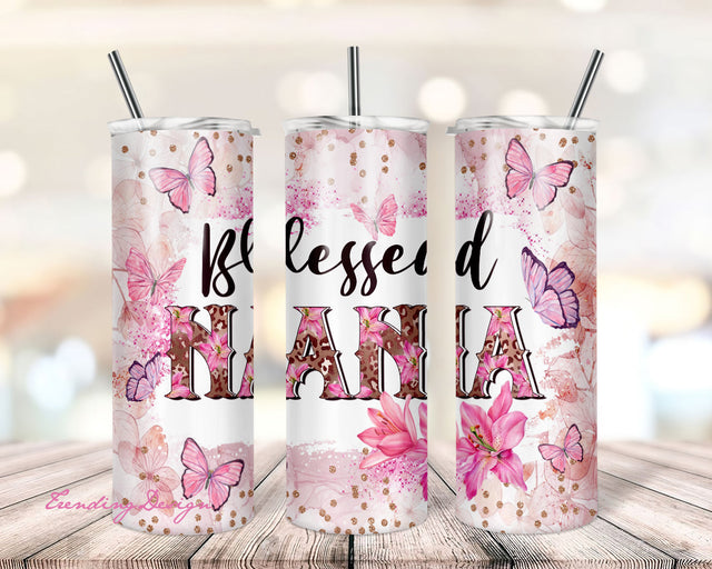Blessed nana 2 File Png, Leopard Nana Tumbler Sublimation Designs, Leopard turquoise glitter 20 oz skinny tumbler Sublimation TrendingDesign 