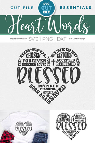 Blessed svg, Religious svg, Inspirational SVG, loved, redeemed svg, saved svg, forgiven svg, renewed svg, adored, worthy svg, subway art svg SVG SVG Cut File 