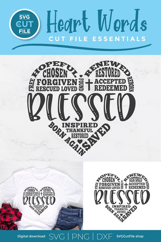 Blessed svg, Religious svg, Inspirational SVG, loved, redeemed svg, saved svg, forgiven svg, renewed svg, adored, worthy svg, subway art svg SVG SVG Cut File 