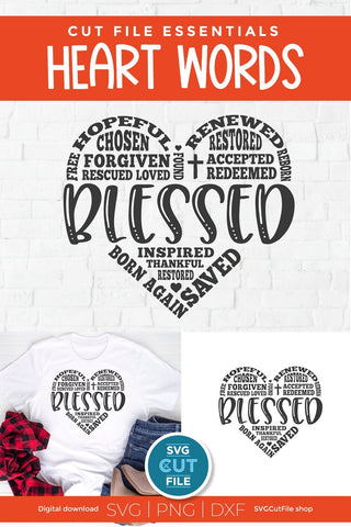 Blessed svg, Religious svg, Inspirational SVG, loved, redeemed svg, saved svg, forgiven svg, renewed svg, adored, worthy svg, subway art svg SVG SVG Cut File 