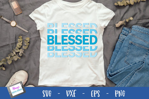 Blessed SVG - Stacked Blessed Design SVG Stacy's Digital Designs 