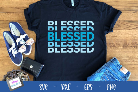 Blessed SVG - Stacked Blessed Design SVG Stacy's Digital Designs 