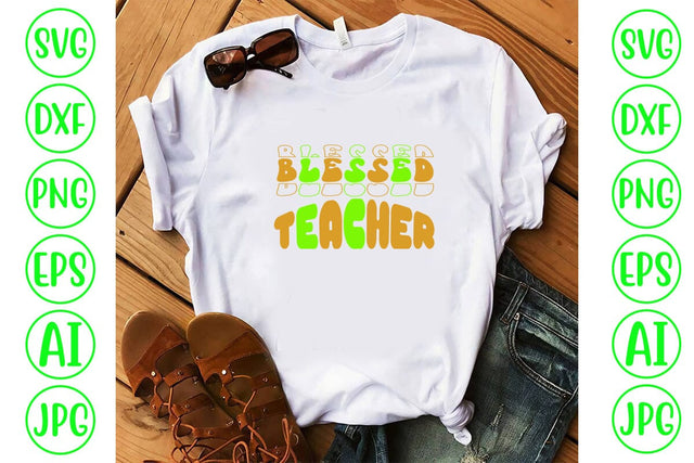 Blessed Teacher Retro SVG SVG Syaman 