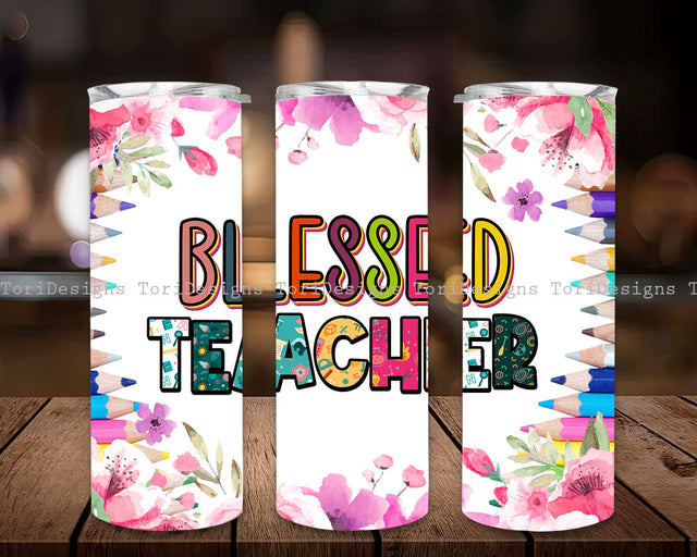 Blessed Teacher Tumbler Png, PNG Files For Sublimation Printing, School Teacher Tumbler Design Teacher PNG Sublimation ToriDesigns 