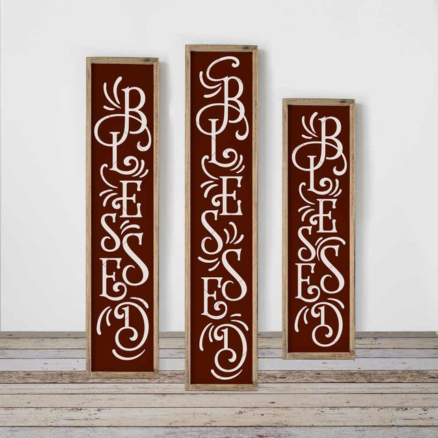 Blessed Thanksgiving vertical SVG file for long front door porch sign (3 sizes) SVG Chameleon Cuttables 
