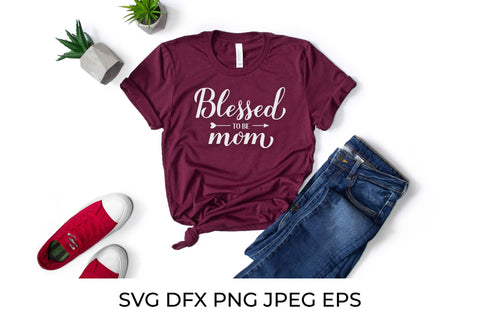 Blessed to be mom calligraphy lettering. Mom quote SVG LaBelezoka 