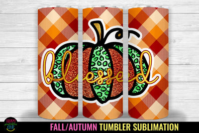 Blessed Tumbler Sublimation Design I Fall Tumbler Wrap PNG Sublimation Happy Printables Club 