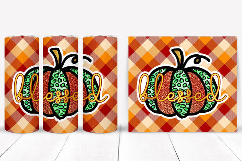Blessed Tumbler Sublimation Design I Fall Tumbler Wrap PNG Sublimation Happy Printables Club 