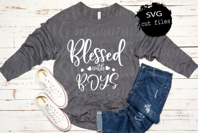 Blessed With Boys svg, Mom Of Boys svg, Mother svg, Blessed Mom svg, Mom Life svg, Mama svg, Mom Saying svg Files For Cricut And Silhouette SVG MaiamiiiSVG 