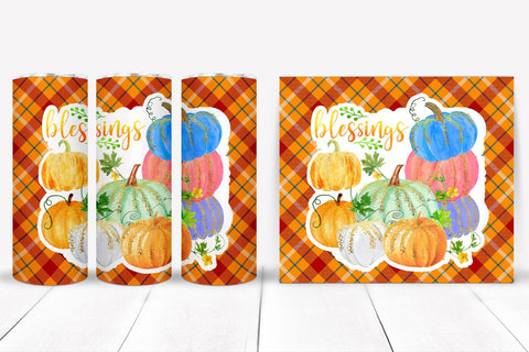 Blessings Tumbler Sublimation Design I Fall Tumbler Wrap PNG Sublimation Happy Printables Club 