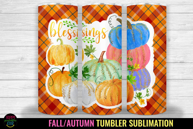 Blessings Tumbler Sublimation Design I Fall Tumbler Wrap PNG Sublimation Happy Printables Club 