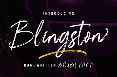 Blingston Brush Font Font muhammadzeky 