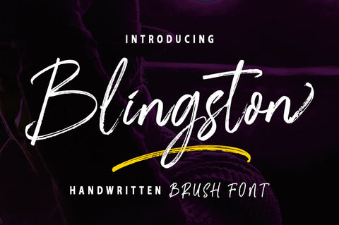 Blingston Brush Font Font muhammadzeky 
