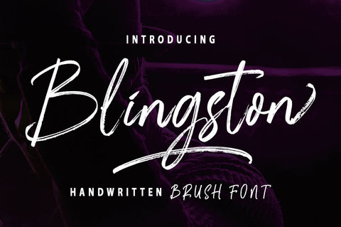 Blingston Brush Font Font muhammadzeky 