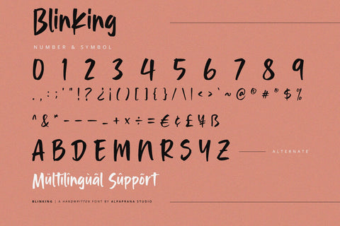 Blinking - Handwritten Font Font Alpaprana Studio 