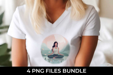 Blissful Serenity - Woman Meditating T-Shirt Sublimation Bundle Sublimation Sintegra 