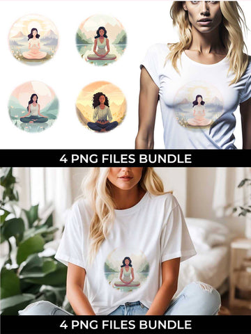 Blissful Serenity - Woman Meditating T-Shirt Sublimation Bundle Sublimation Sintegra 